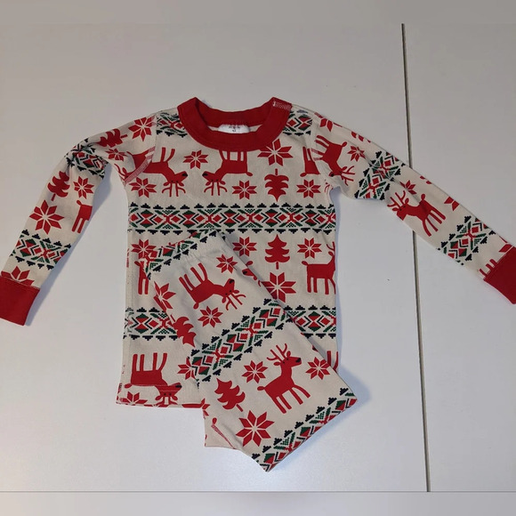 Hanna Andersson Other - Hanna Andersson Deer Fair Isle Pajamas Christmas Holiday organic sz 90/Y3